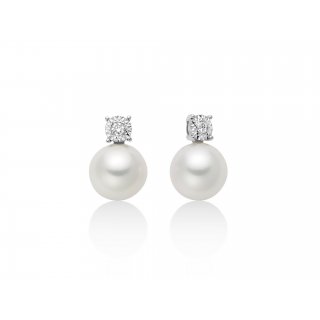 Miluna - Orecchini Di Perla - Oro Bianco - Diamanti