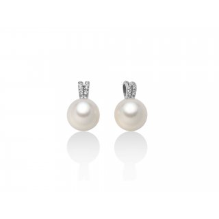 Miluna - Orecchini Perle Oriente - Oro Bianco - Diamanti