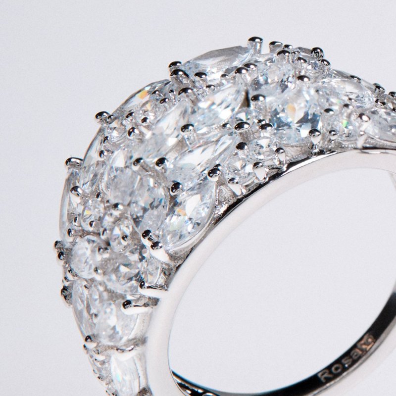 Rosato - Anello A Fascia - Argento 925‰ - Cubic Zirconia