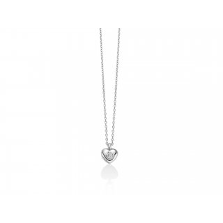 Miluna - Collana Cuore - Oro Bianco - Diamante