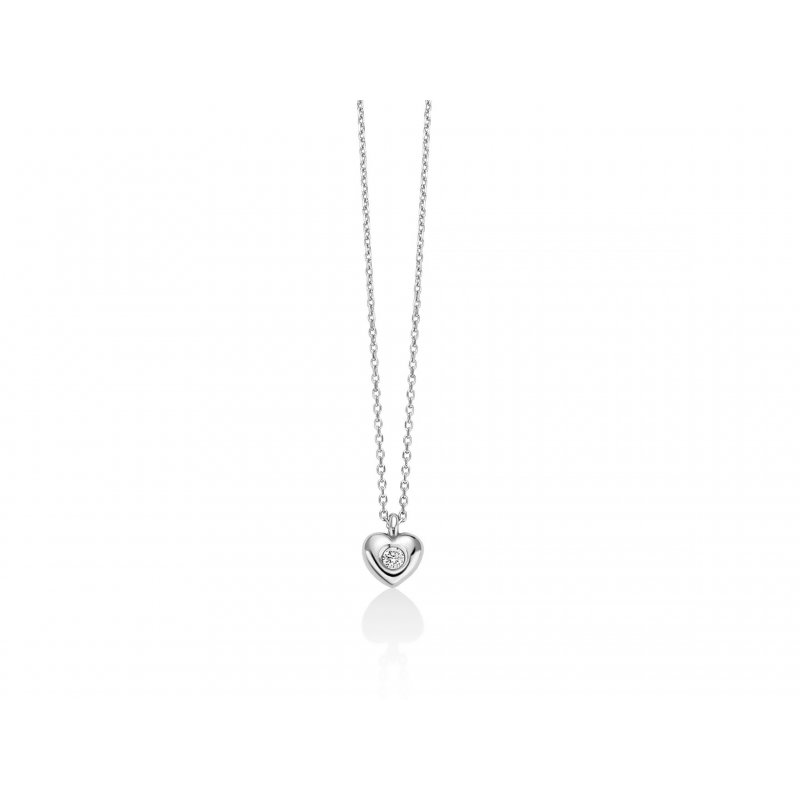 Miluna - Collana Cuore - Oro Bianco - Diamante