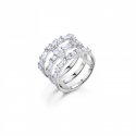 Rosato - Anello Tre Fasce - Argento 925‰ - Zirconi