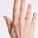 Rosato - Anello Tre Fasce - Argento 925‰ - Zirconi