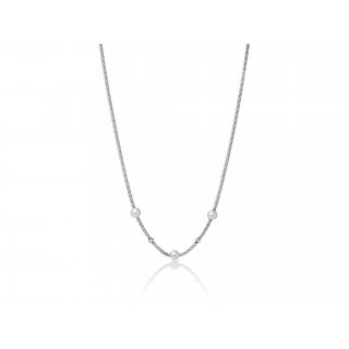 Miluna - Collana Con Catena - Argento - Perle