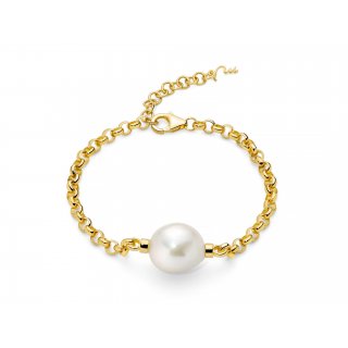 Miluna - Bracciale Perla Oriente - Argento Dorato
