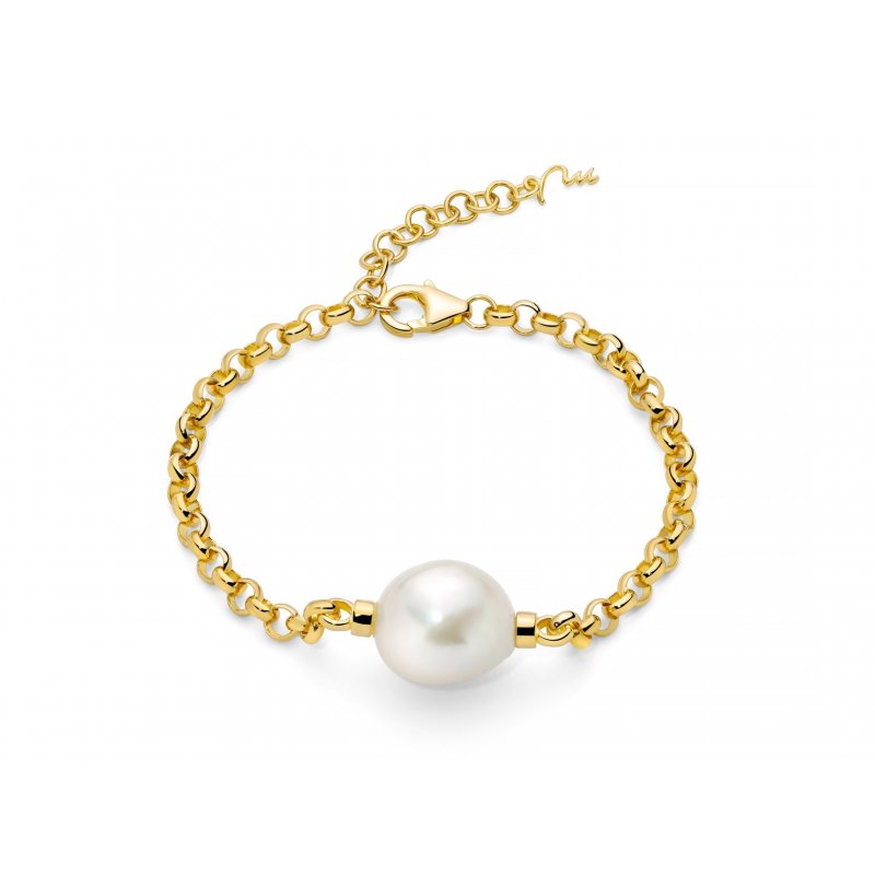 Miluna - Bracciale Perla Oriente - Argento Dorato