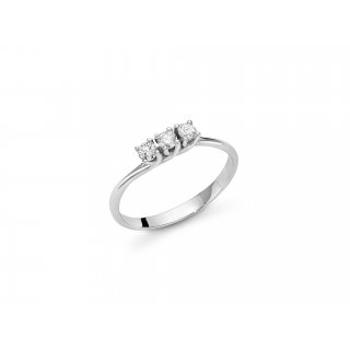 Miluna - Anello Trilogy - Oro Bianco - Diamanti