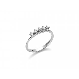Miluna - Anello Riviere - Oro Bianco - Diamanti