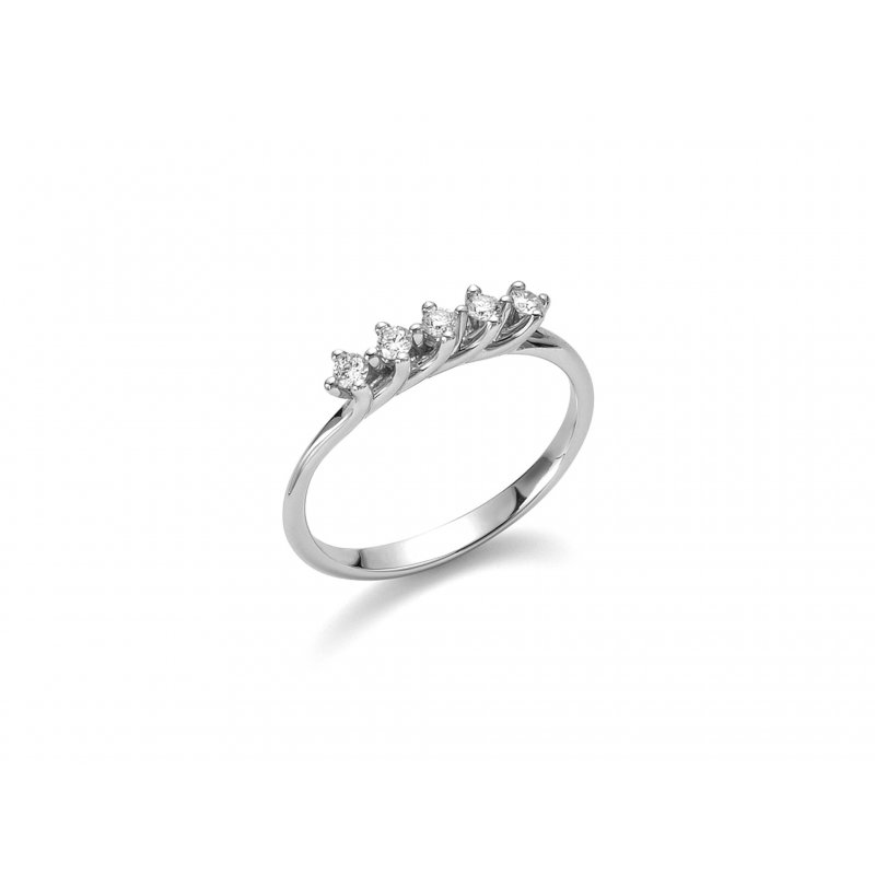Miluna - Anello Riviere - Oro Bianco - Diamanti