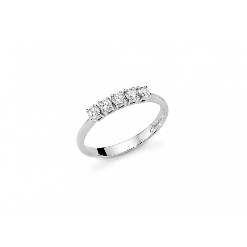 Miluna - Anello In Oro - Cinque Diamanti