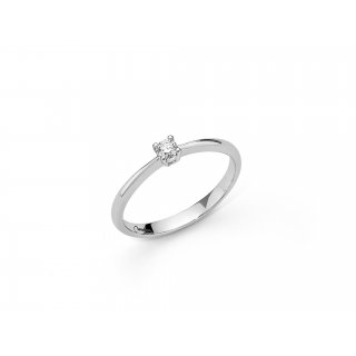 Miluna - Solitario Con Diamante - Oro Bianco