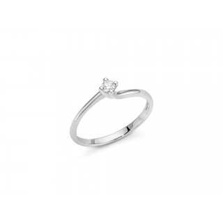Miluna - Solitario Con Diamante - Oro Bianco