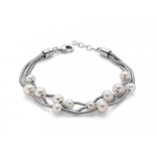 Miluna - Bracciale Tre Fili - Perle Oriente - Argento