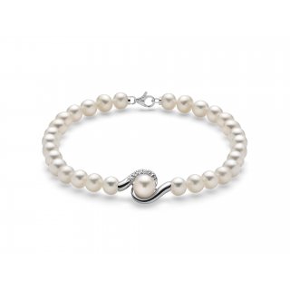 Miluna - Bracciale Di Perle - Oro Bianco - Diamante