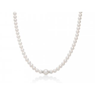 Miluna - Collana Perle Oriente - Oro Bianco - Diamanti