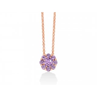 Miluna - Collana Con Ametista - Argento Rosa