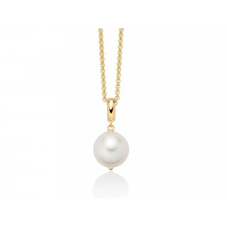 Miluna - Collana Con Perla - Argento Dorato