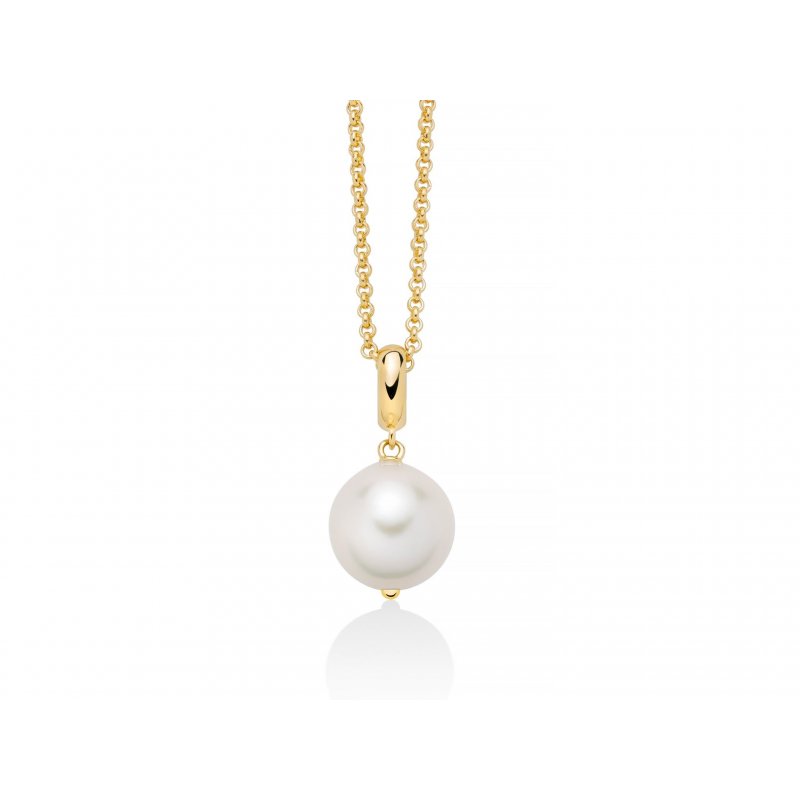 Miluna - Collana Con Perla - Argento Dorato