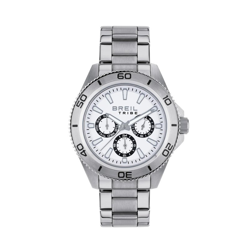Breil Tribe - Multifunzione Gent 42 Mm - Acciaio - Bianco