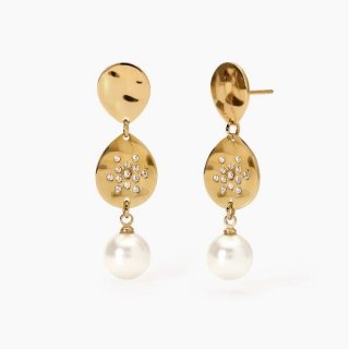 2 Jewels - Orecchini Acciaio Pvd Giallo - Perle