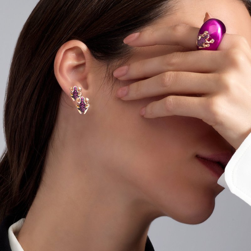 Dada Arrigoni - Happy Frog Mini - Oro Rosa - Rubini