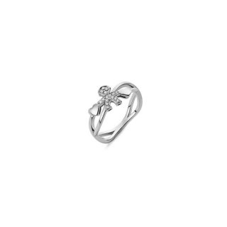 Le Bebe' - Anello Girocuore - Oro Bianco - Diamanti