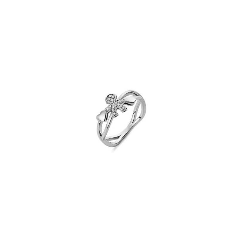Le Bebe' - Anello Girocuore - Oro Bianco - Diamanti