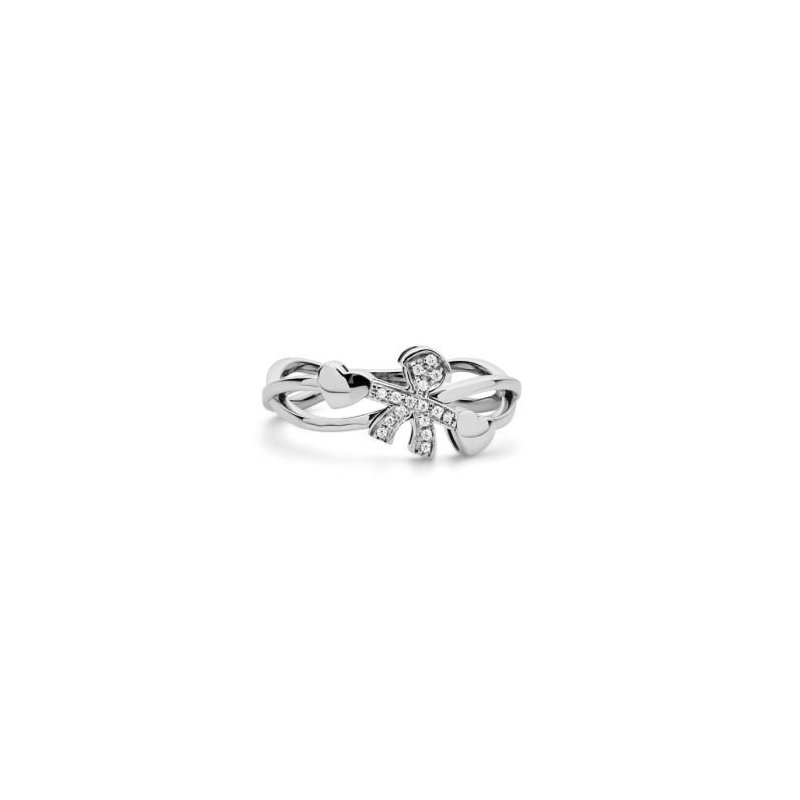 Le Bebe' - Anello Girocuore - Oro Bianco - Diamanti