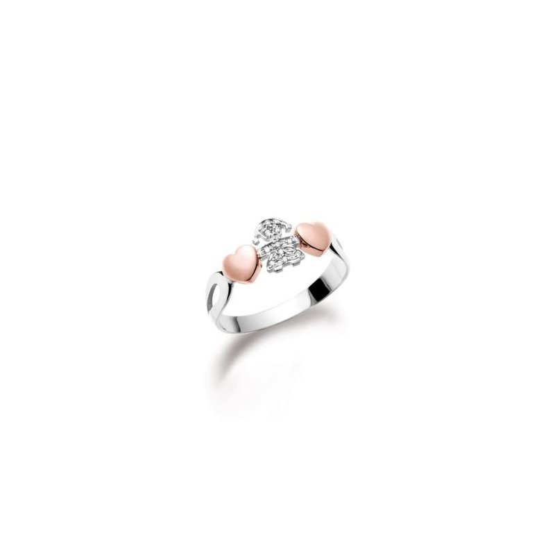 Le Bebe' - Anello Girocuore - Oro Bianco - Diamanti