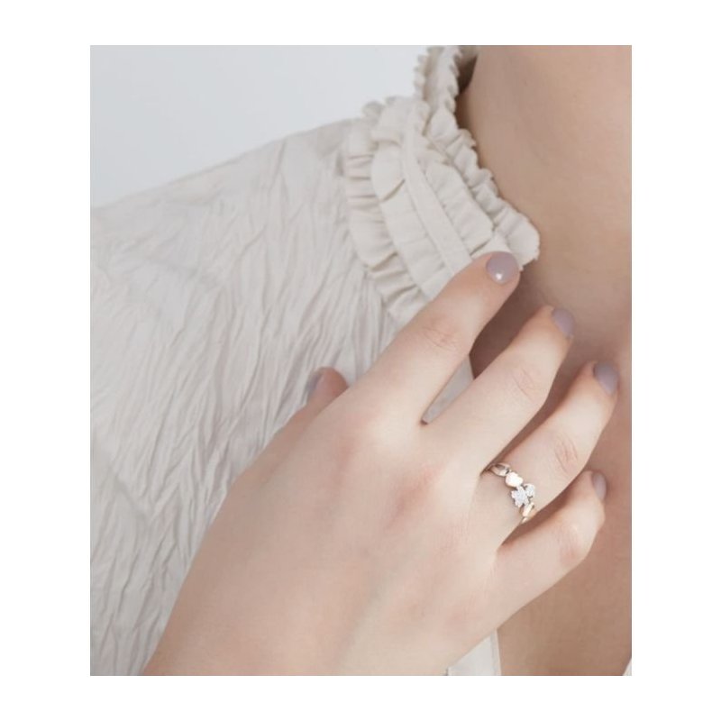 Le Bebe' - Anello Girocuore - Oro Bianco - Diamanti
