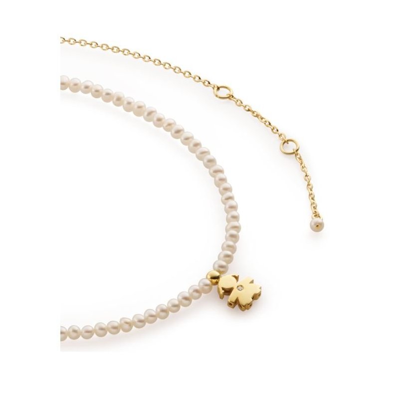 Le Bebe' - Collana Sagoma Bimba - Oro Giallo - Diamante