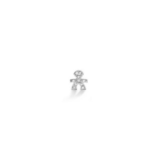 Le Bebe' - Orecchino Sagoma Bimbo - Oro Bianco - Diamanti
