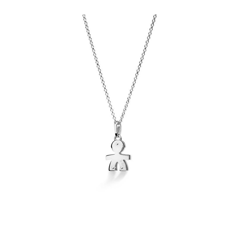 Le Bebe' - Ciondolo Sagome Bimbo - Oro Bianco - Diamanti