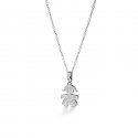 Le Bebe' - Ciondolo Sagoma Bimba - Oro Bianco - Diamanti