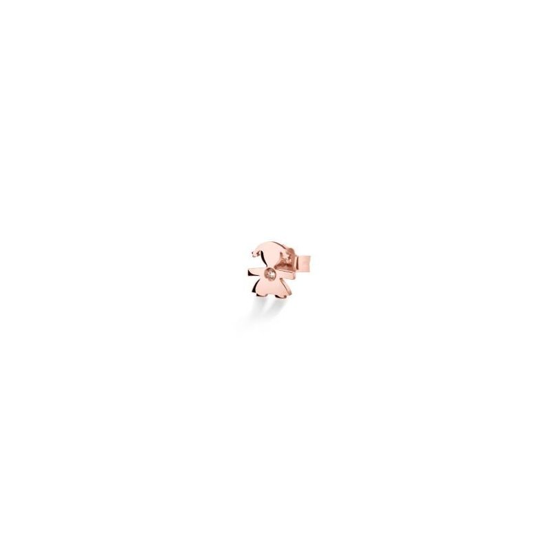 Le Bebe' - Orecchino Sagoma Bimba - Oro Rosa - Diamante