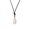 Le Bebe' - Ciondolo Sagoma Bimba - Oro Rosa - Diamanti