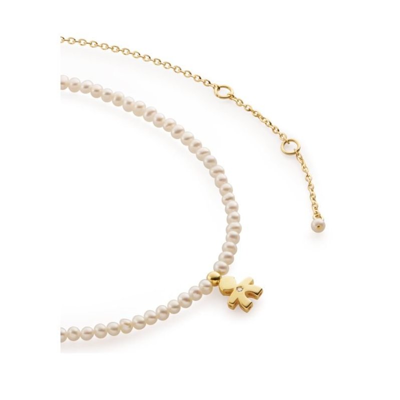 Le Bebé - Collana Sagoma Bimbo - Oro Giallo - Perle