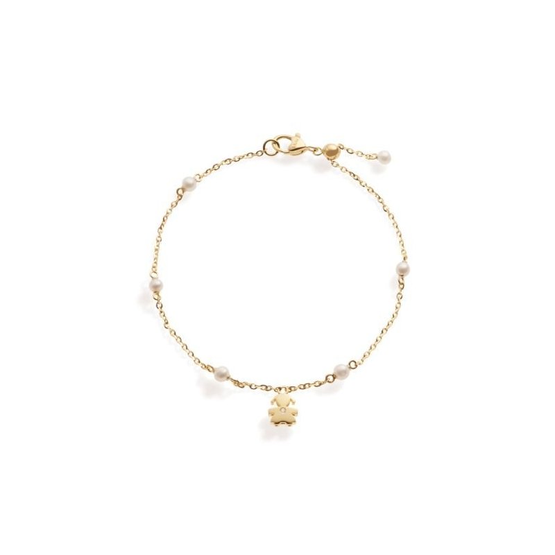 Le Bebe' - Bracciale Sagoma Bimba - Oro Giallo - Diamante