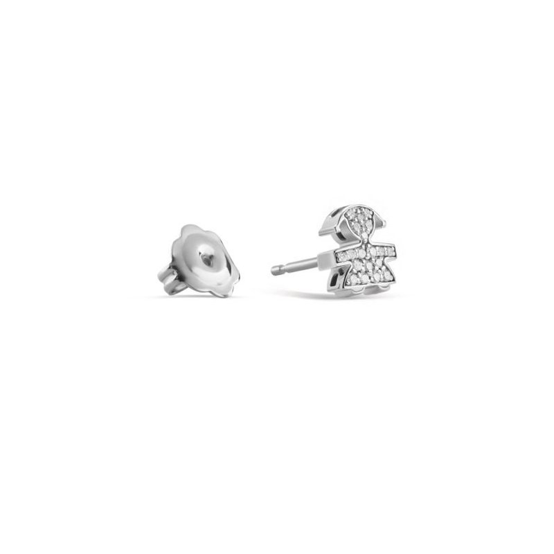Le Bebe' - Mono Orecchino - Oro Bianco - Diamanti