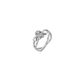Le Bebe' - Anello Girocuore - Oro Bianco - Diamanti