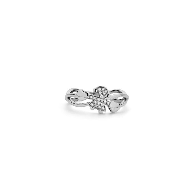 Le Bebe' - Anello Girocuore - Oro Bianco - Diamanti