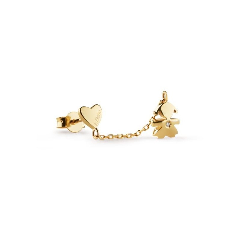 Le Bebe' - Mono Orecchino Les Petits - Oro Giallo - Diamante