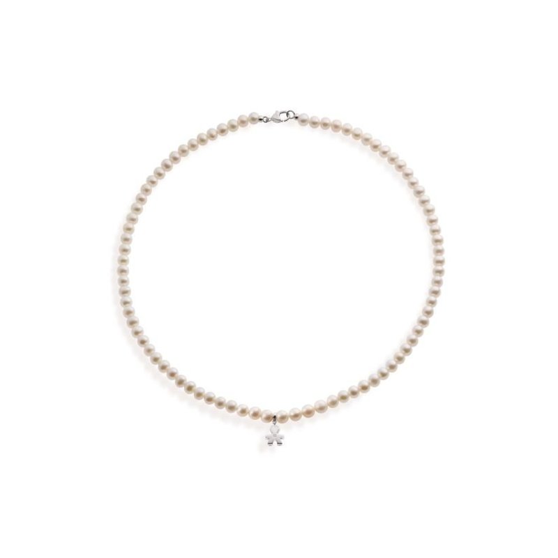 Le Bebe' - Collana Le Perle - Oro Bianco - Diamante