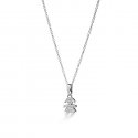 Le Bebe' - Ciondolo Sagoma Bimba - Oro Bianco - Diamanti