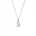 Le Bebe' - Ciondolo Sagoma Bimba - Oro Bianco - Diamanti