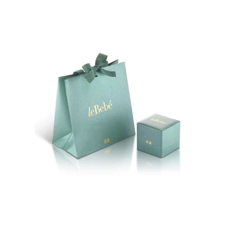 Le Bebe' - Ciondolo Sagoma Bimba - Oro Bianco - Diamanti