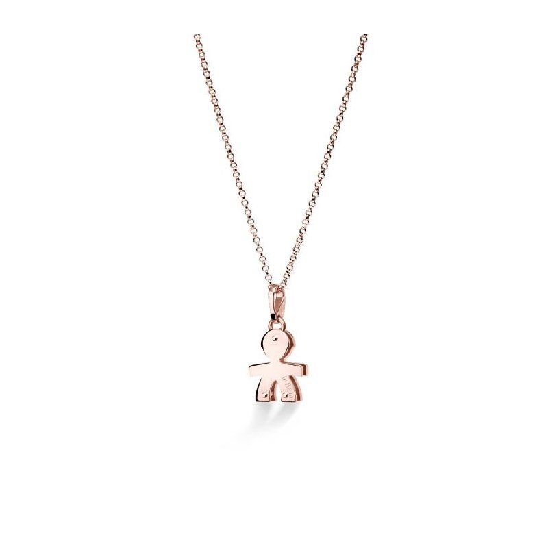 Le Bebe' - Ciondolo Sagoma Bimbo - Oro Rosa - Diamanti