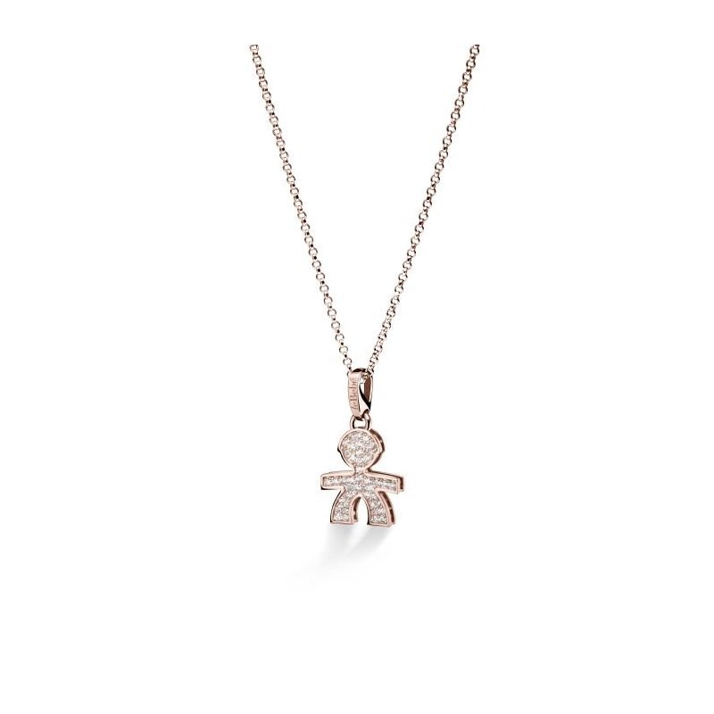 Le Bebe' - Ciondolo Sagoma Bimbo - Oro Rosa - Diamanti