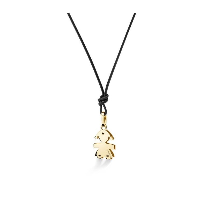 Le Bebe' - Ciondolo Sagoma Bimba - Oro Giallo - Diamanti