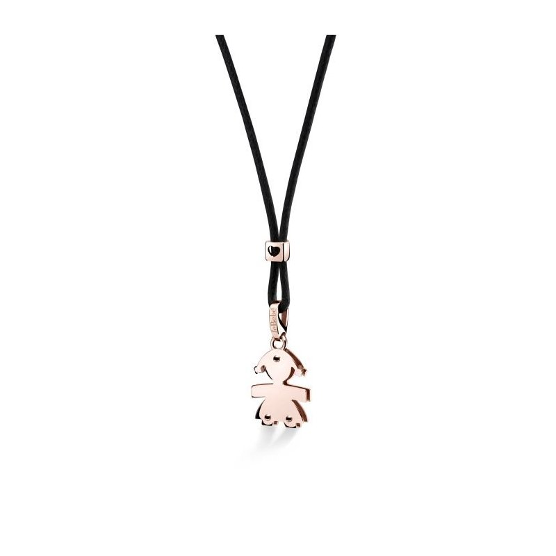 Le Bebe' - Ciondolo Sagoma Bimba - Oro Rosa 9Kt